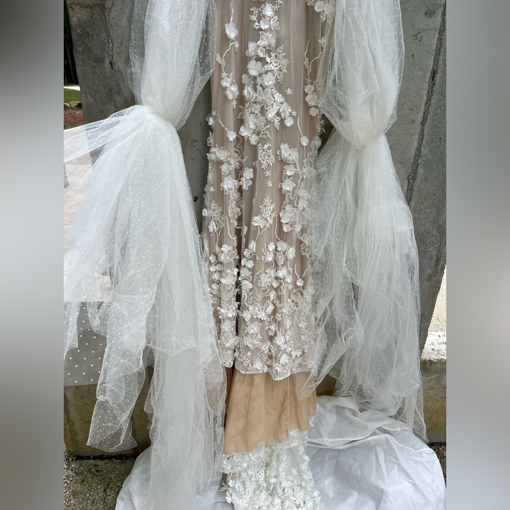 New Galia Lahav Couture Fleur silk lace wedding dress sz 42 10/12 bridal… - Picture 10 of 16